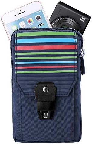 Viagem Ready Portable portátil Blue Stripes Case de câmera para câmeras Sony Cyber ​​Shot