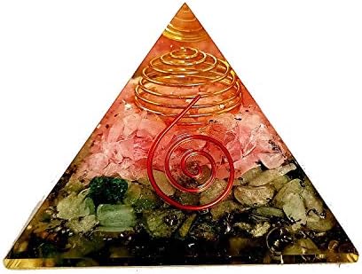 Sharvgun Rose Quartz Aventurine Gerador de energia Cura de cristal orgona pirâmide Proteção e meditação Yoga 2,5-3 polegadas