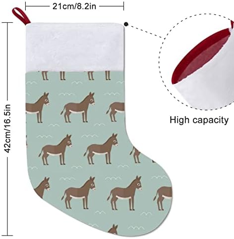 Donkey personalizada meias de Natal em casa lareira de árvore de natal