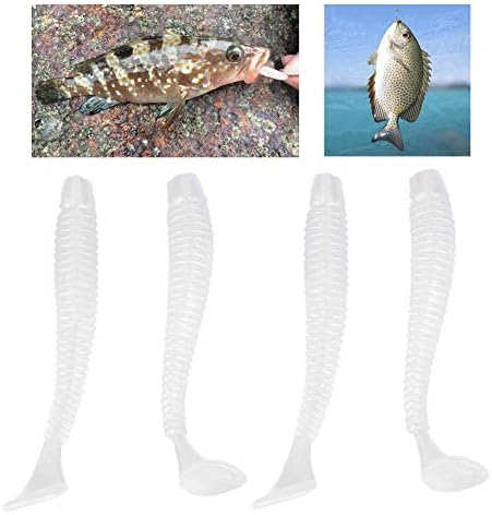 50 PCs 5cm iscas de pesca macia, isca de pesca plástica T-cauda T-cauda-chorrupo isca de minhocas acessórios de peixe 9 cores