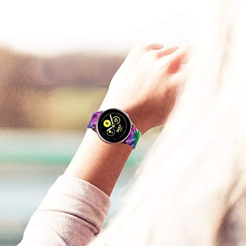 Compatível com Samsung Galaxy Watch 4 Band / Active 2 Watch Bands 40mm 44mm / relógio 4 Classic 46mm 42mm / relógio 3 41mm / relógio 42mm, 20mm Floral Sport Strap Wrist for Mulher Men