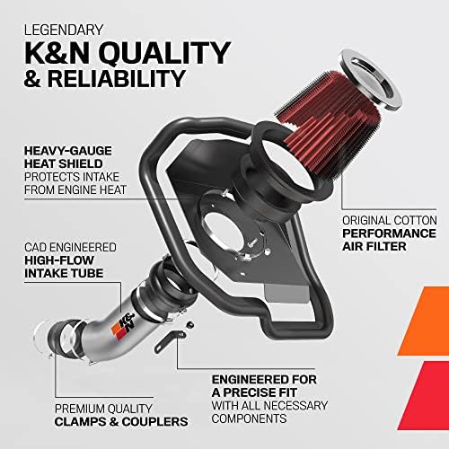 Kit de admissão de ar frio de K&N: Aumentar a aceleração e o rosnado do motor, garantido para aumentar a potência de
