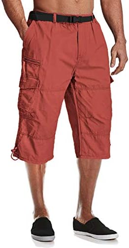 Magcomsen Men's Capri Pants Swill Elastic abaixo do joelho Shorts 3/4 Capri Shorts longos com 7 bolsos