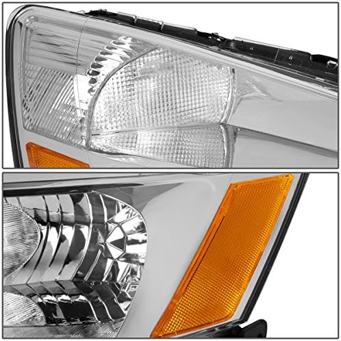 Compatível com o Honda Accord 7th Gen Par de farol de canto de alojamento cromado + kit de conversão de LED 9006 LED