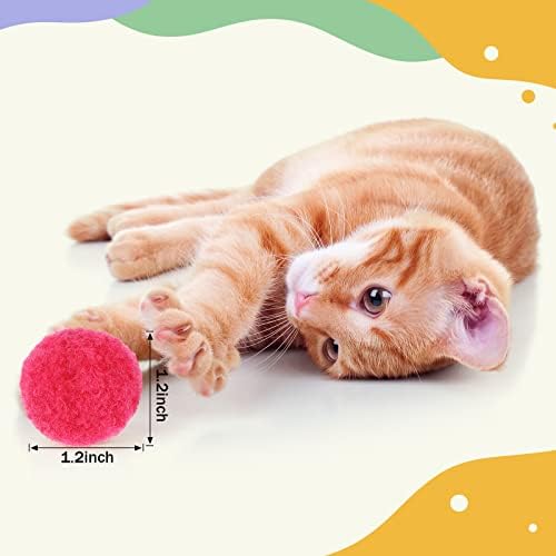 120 peças brinquedos gatos bolas de cor de cor gato de gato pom pom bolas de gato bolas de gato gato de gato bola de brinquedo de brinquedo gato peludo bolas de brinquedo bolas de Natal bolas de festa