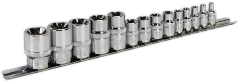 Sealey Ak618 TRX-Star Socket Set 14pc 1/4 , 3/8 e 1/2 sq drive E4-e24