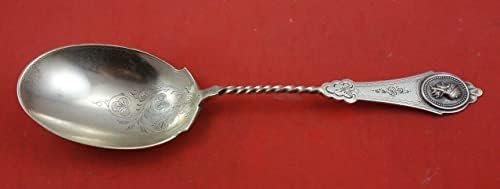 Medalhão por Newell Harding e Coin Moeda Silver Berry Spoon Bright-Cut 9 1/2