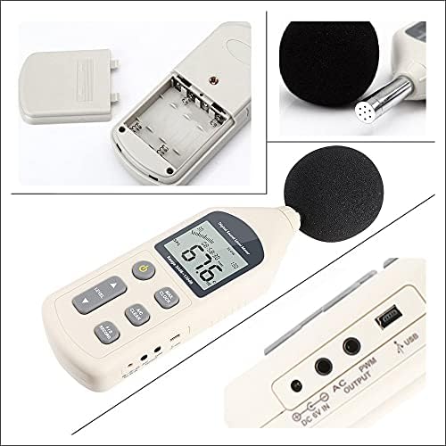 Uoeidobsb nível de som digital medidor USB Ruído Testador de ruído Decibel Medidor de ruído Medidor de ruído Medição Instrumento de medição