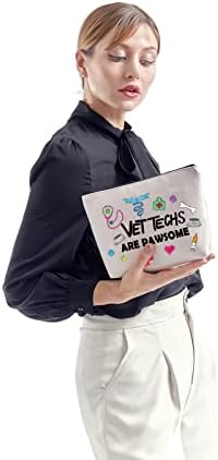 ZJXHPO Kit de sobrevivência veterinária Vet Tech Tech Cosmetic Bag veterinário Bolsa de produtos de higieness Vet Techs são saco de maquiagem Pawsome com zíper