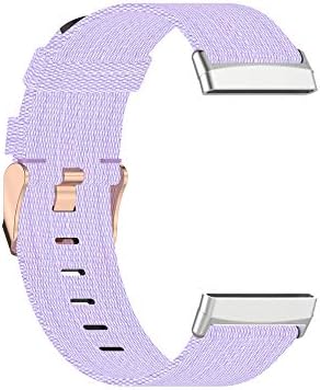 Chofit Compatível com Fitbit Versa 3 & Sense Bands for Women Girls, Bandas de tecido de tecido de nylon de listras leves Bandas de pulseira de pulseira de pulseira para Fitbit Sense/Versa 3 Smart Watch