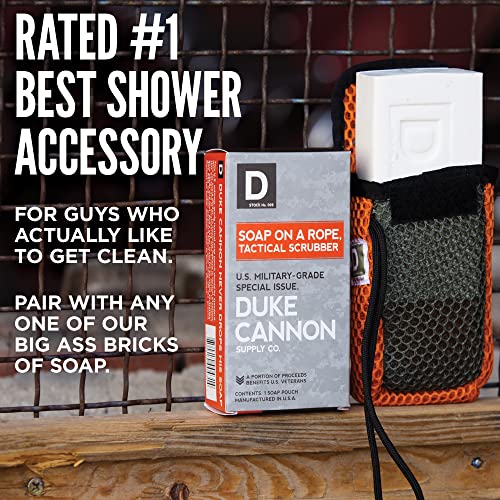 Duke Cannon Supply Co. Sabão tático de lavagem em uma bolsa de corda para homens - malha de barra de sabão, lavatório e chuveiro