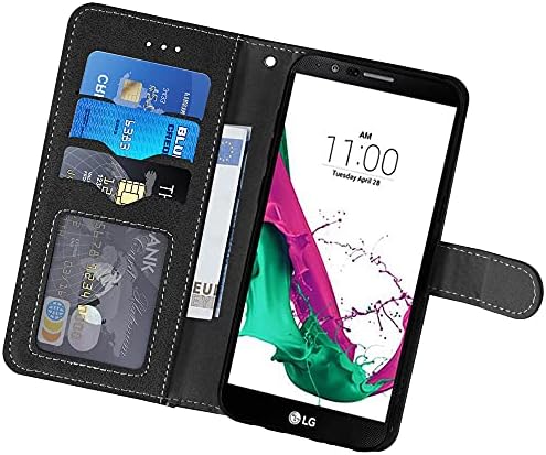 ASUWISH compatível com caixa da carteira LG G4 e protetor de vidro temperado Tampa da capa Follio Purse Strap Stap Titular