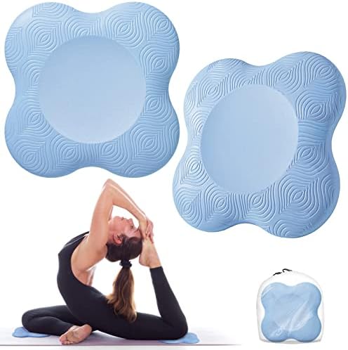 Bigmeda 2pcs Yoga Knee Pad, tapetes de ioga não deslizantes para mulheres ajoelhadas para o ioga confortável e leve joelheiras de ioga