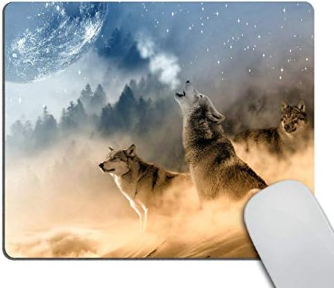 Smooffly Gaming Mouse Pad Custom, The Wolf and the Moon mousepad não deslizamento para jogos de borracha mouse mouse