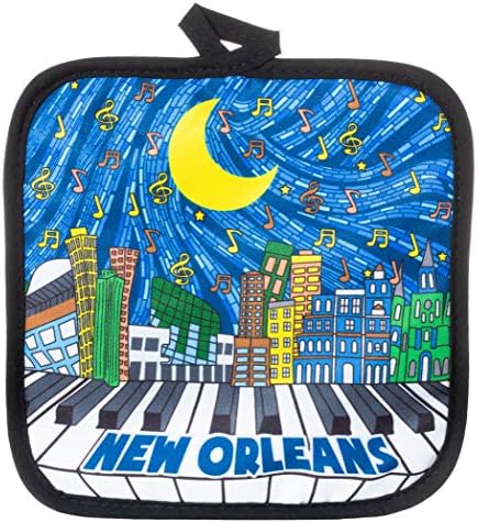 Artisan Owl New Orleans Music Mosaic Sovenir Pot titular