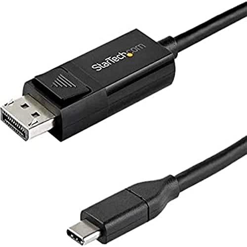 Startech.com 3ft USB C para DisplayPort 1.4 Cabo 8k 60Hz/4K -DP bidirecional para USB -C ou USB -C para DP Cabo de adaptador de vídeo
