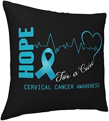 POOEDO esperança de uma cura do colo do câncer cervical tampas de travesseiro de 18x18 polegadas de dupla face de almofada de