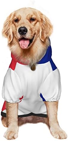 Hoodie de cachorro grande France-Flag-Blue-Brancos-vermelho-vermelho-vermelho suéter com chapéu de gato macio casaco pequeno