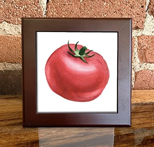 Azulejo de arte em aquarela de tomate