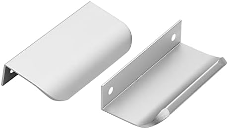 Ravinte 1 pacote gabinete a borda do dedo puxa 80mm/3,15 polegadas A borda da gaveta de prata puxadas de níquel escovadas puxadas