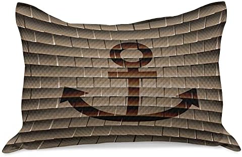 Anchor de Ambsosonne Ancoragem de malha de colcha de travesseira, âncora náutica digital no tema da vida marinha quadrada impressão