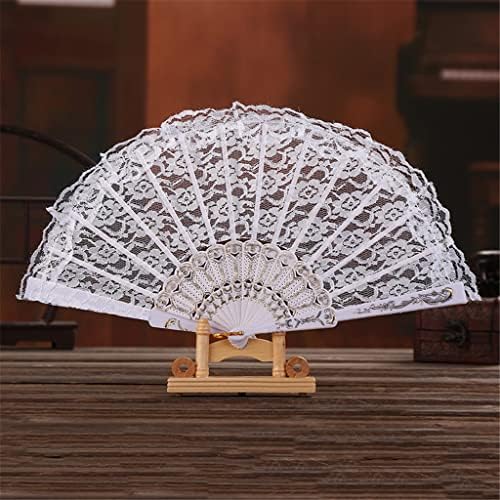 JKUYWX 1PC Rainbow Color Christmas Dance Lace Fan Paving Pacock Pattern dobring Hand Hold Bording Gift Fan