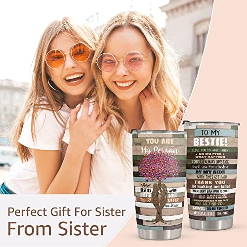 Macorner Gifts for Best Friend Women - Aço inoxidável Friend Tree Tumbler 20oz - Presentes únicos para a melhor amiga, irmã