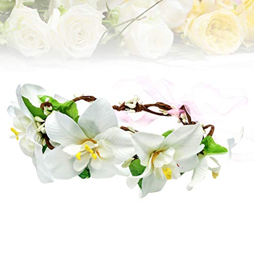 Lurrose Flower Crown Lily Flor Flor da cabeça da cabeça da coroa de noa Coroa Floral Coloque Bohemian Garland para festival