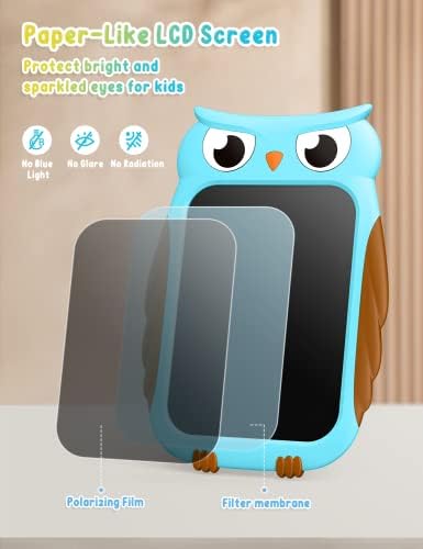 Teclet Tecjoe Owl LCD Tablet, 8,5 polegadas coloridas de tablet de desenho de placa de doodle colorido, almofadas de desenho eletrônicas