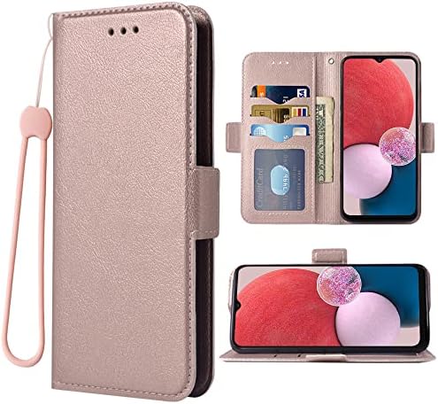 DSWTENY Compatível com Samsung Galaxy A04E Caixa da carteira Strap Strap cordão e suporte de cartol de couro Acessórios