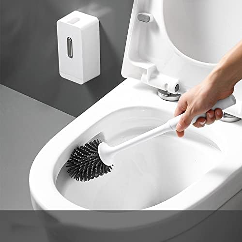 Escova de vaso sanitário maçaneta de cabelos macios e pincel de vaso sanitário pincel de silicone montado em parede