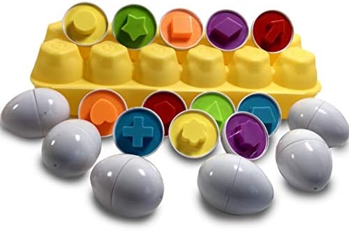 Formas Skoolzy com ovos combinando 12 peças Conjunto - Egg Toy Aprendizando cores PRESCHOOL Puzzle Games Cores de