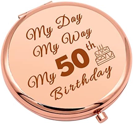 Presentes de aniversário de 50º aniversário para mulheres de 50 anos de aniversário Idéias de maquiagem compacta espelho