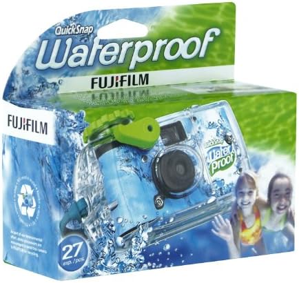 Fujifilm Snap rápida à prova d'água 27 Exp. Câmera de 35 mm 800 filme, azul/verde/branco, 1 pacote
