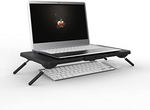 Só de laptop ajustável do suporte do monitor Doowiit, riser de monitor dobrável com suporte para telefone e gerente