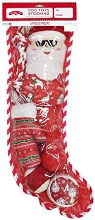 Holiday Time Christmas Toys Dog Stocking Gift Conjunto Red 6 PCs, multicolorido