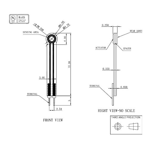 Taidacent Smart Pressicle Transmissor sensível à pressão Sensor de baixa pressão desencadeia o filme fino do sensor flexível FSR