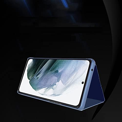 Lemaxelers compatíveis com Galaxy S23 Ultra Case Design Slim Mirror Design Vista clara Flip Bookstyle Ultra Slim Protecter Shell
