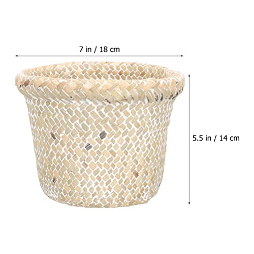 Zerodeko Kids Toys Wicker Trash pode rattan lixo de papel lixo de lixo decorativo lixo lixo contêiner country country country cestas