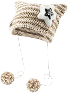 Chapéus de crochê para mulheres gorros vintage Mulheres raposa chapéu grunge gótico gordes hat y2k acessórios desleixados