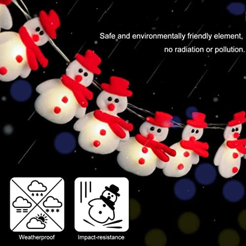 Luzes de cordas de boneco de neve de Natal Xianfei, luzes de cordas de corda 10 pés 20 pés à prova d'água Luzes de pelúcia curta, modos de iluminação alimentados por bateria, para decoração de festa em casa de Natal