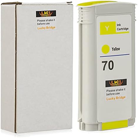 Substituição de cartucho de tinta amarelo compatível com LKB HP70 YE com uso de 130 ml com HP DesignJet Z2100 Z5200 Z3200 Z3100