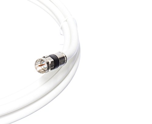 2 pés brancos - cabo coaxial de cobre sólido - cabo coaxial RG6 com conectores, F81 / RF, coaxial digital para áudio / vídeo,
