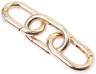BOBEEY 4PCS Carabiner Metal Spring Key Ring, clipe de ganchos de primavera, fivela de chaveiro de mola, anel oval para sacos, bolsas