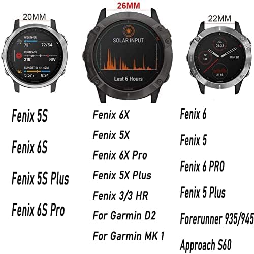 Hwgo 26 22 22mm de faixa de vigilância para Garmin Fenix ​​7x ， Fenix ​​7 ， Fenix ​​7S Smart Watch Redunda Silicone EasyFit Wrist Strap