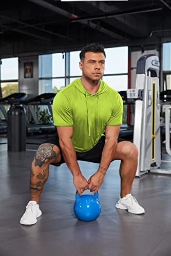 Coofandy Workout Shirts for Men Muscle T-Shirt Bodybuilding Gym Tee Camisetas com capuz de manga curta