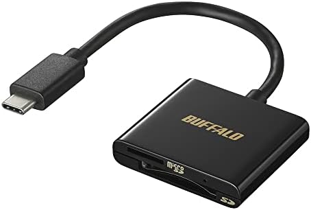 Buffalo BSCR115U3CBK USB 3.2 LEITOR DE CARTÃO DE CONFORMÃO TIPO-C [SDXC/SDHC/SD/MMC/RS-MMC/MicrosDXC/MicrosDHC/MicrosDHC/MicroSD/UHS-I