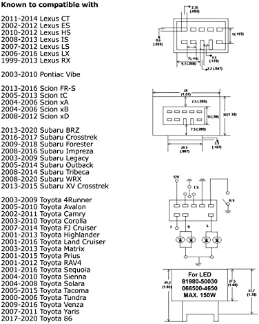 IJDMTOY 8-PIN LM449 81980-50030 066500-4650 LED DE LED ELED Plassificador Relé Fix compatível com LEXUS SCION ou TOYOTA LED Turn Signal Bulbs Bulbs Lâmpadas