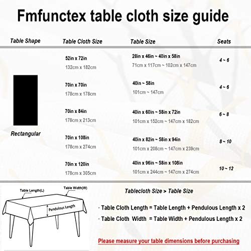 FMFUNCTEX Tabela de mesa amarela branca para sala de jantar Treça do ramo de impressão Resistência à água quadrada Decorativa