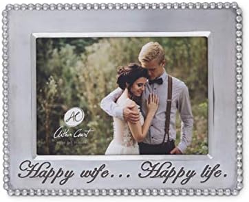 ARTHUR CORPED PODED POLID Aluminium 'Happy Wife Life Life' Designs de molduras de 5 x 7 quadro dos namorados